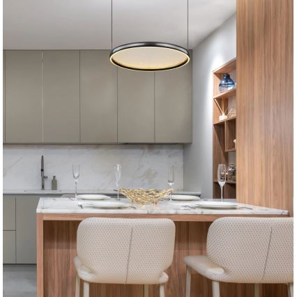 Globo - LED Reguliuojamas pakabinamas sietynas LED/36W/230V 2700-6000K juoda + nuotolinio valdymo pultas
