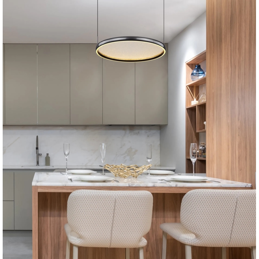 Globo - LED Reguliuojamas pakabinamas sietynas LED/36W/230V 2700-6000K juoda + nuotolinio valdymo pultas
