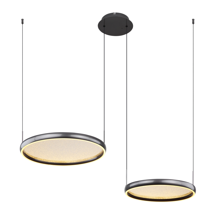 Globo - LED Reguliuojamas pakabinamas sietynas LED/50W/230V 2700-6000K juoda + nuotolinio valdymo pultas
