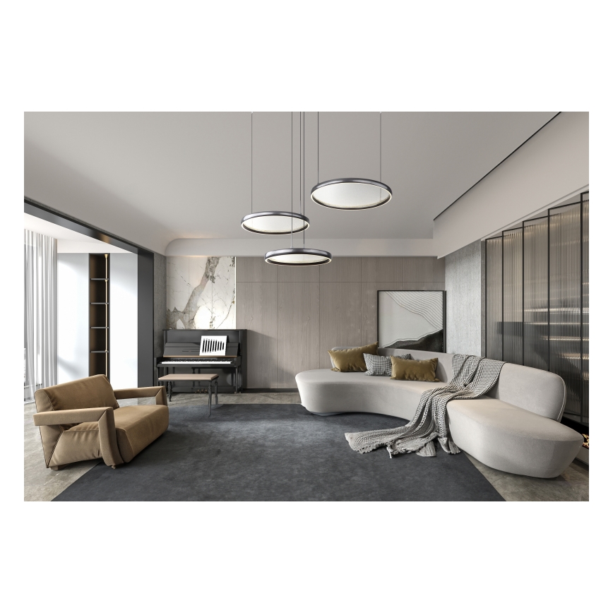 Globo - LED Reguliuojamas pakabinamas sietynas LED/55W/230V 2700-6000K juoda + nuotolinio valdymo pultas