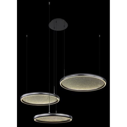 Globo - LED Reguliuojamas pakabinamas sietynas LED/55W/230V 2700-6000K juoda + nuotolinio valdymo pultas