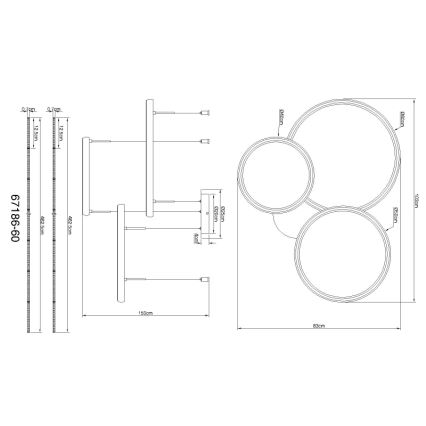 Globo - LED Reguliuojamas pakabinamas sietynas LED/55W/230V 2700-6000K juoda + nuotolinio valdymo pultas