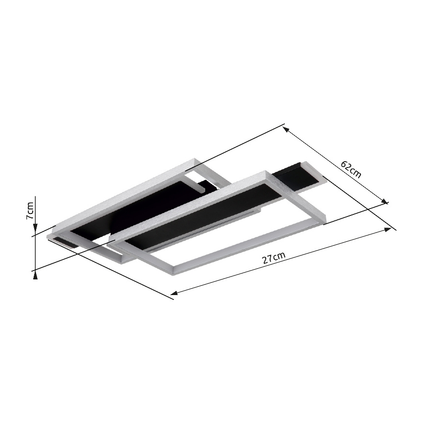 Globo - LED lubinis šviestuvas LED/40W/230V 62x27 cm matinis chromas/juoda