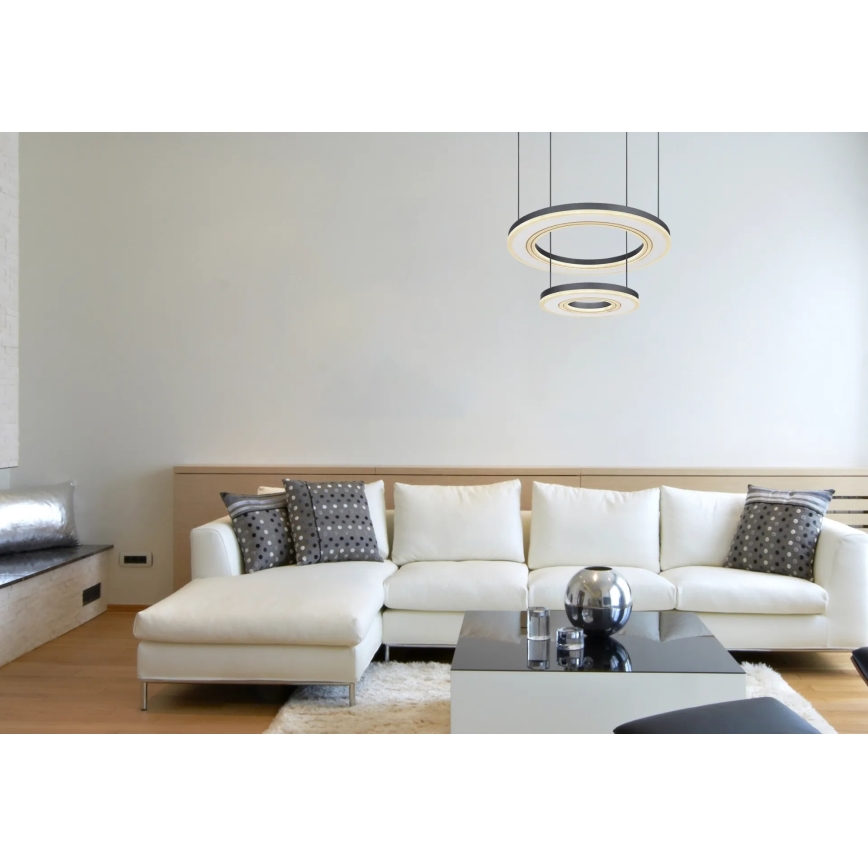 Globo - LED Reguliuojamas pakabinamas sietynas LED/50W/230V 2700-6000K diametras 50 cm juoda + nuotolinio valdymo pultas