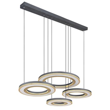 Globo - LED Reguliuojamas pakabinamas sietynas LED/80W/230V 2700-6000K juoda + nuotolinio valdymo pultas