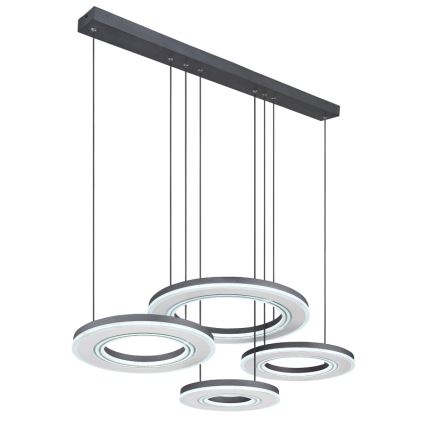 Globo - LED Reguliuojamas pakabinamas sietynas LED/80W/230V 2700-6000K juoda + nuotolinio valdymo pultas