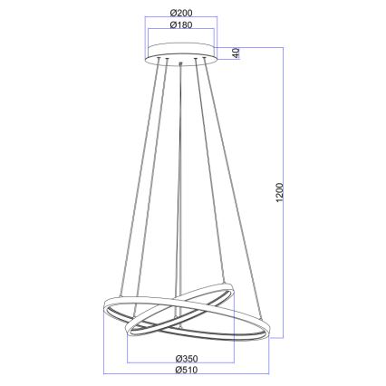 Globo - LED Reguliuojamas pakabinamas sietynas 2xLED/21W/230V