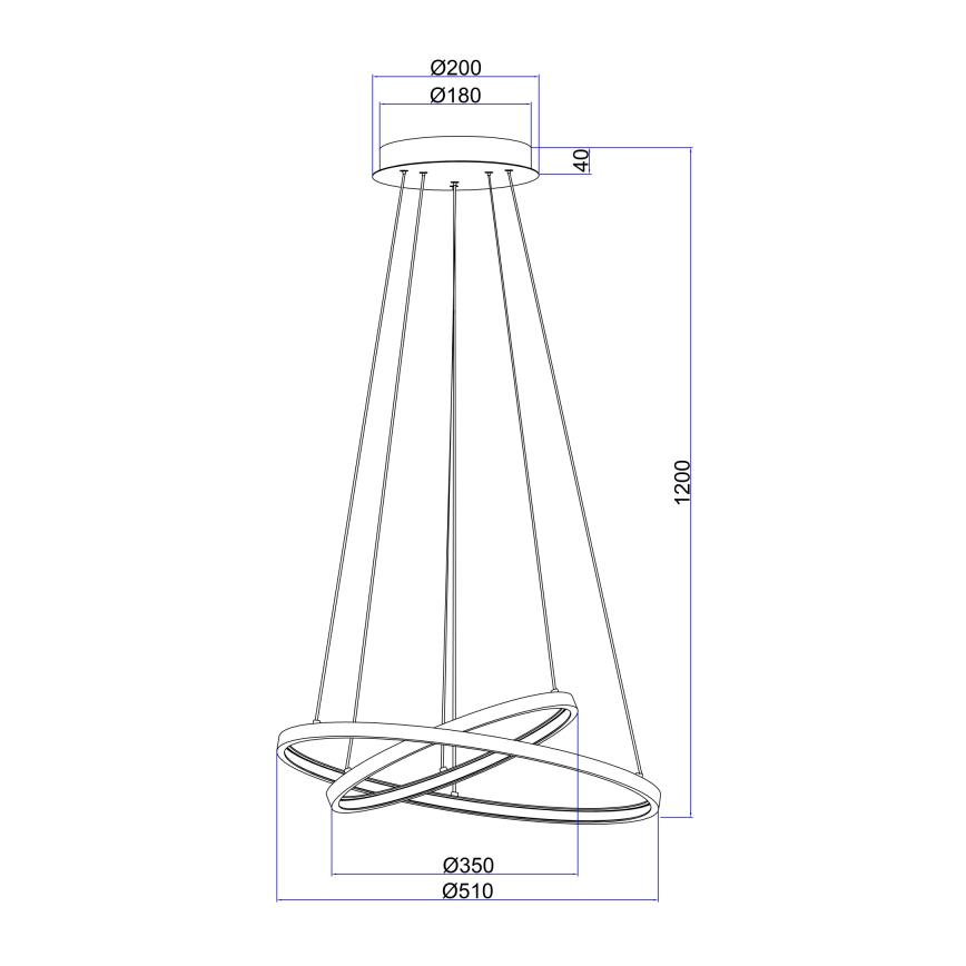 Globo - LED Reguliuojamas pakabinamas sietynas 2xLED/21W/230V