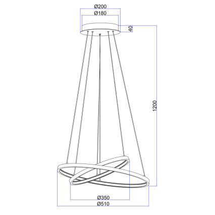 Globo - LED Reguliuojamas pakabinamas sietynas 2xLED/21W/230V