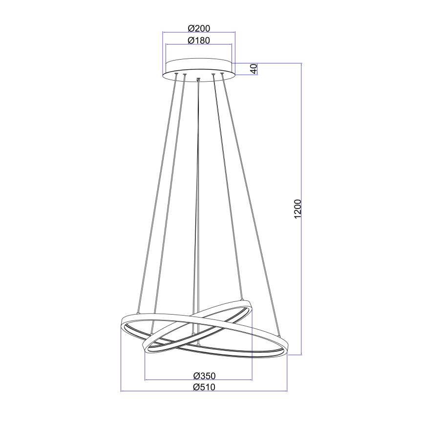 Globo - LED Reguliuojamas pakabinamas sietynas 2xLED/21W/230V