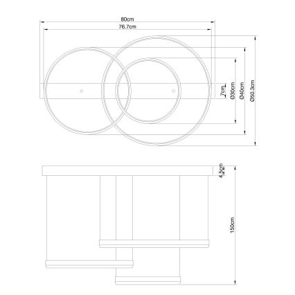 Globo - LED Reguliuojamas pakabinamas sietynas LED/55W/230V 2700-6500K + nuotolinio valdymo pultas