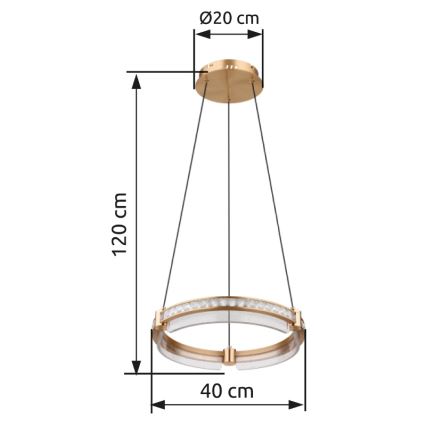 Globo - LED šviesos reguliavimas krištolas Sietynas ant stygos LED/36W/230V 2700K-6000K + nuotolinio valdymo pultas