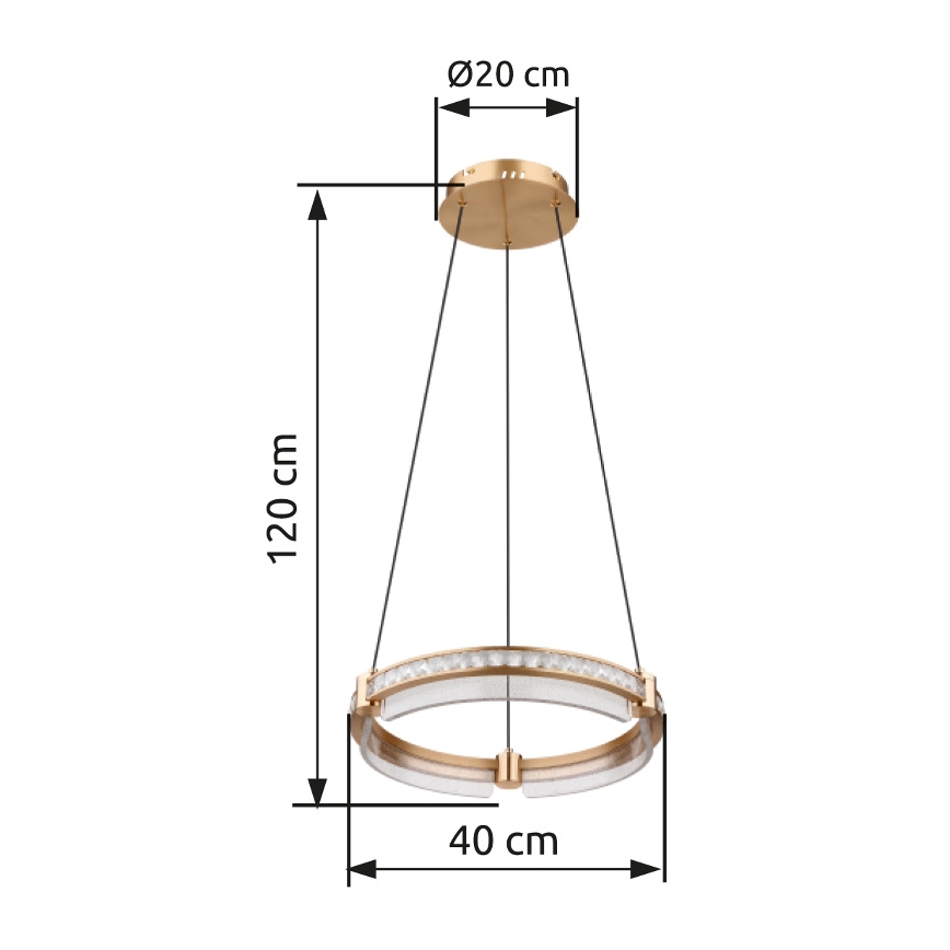 Globo - LED šviesos reguliavimas krištolas Sietynas ant stygos LED/36W/230V 2700K-6000K + nuotolinio valdymo pultas