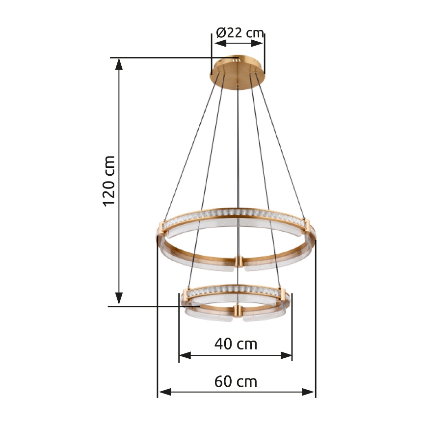 Globo - LED šviesos reguliavimas krištolas Sietynas ant stygos LED/78W/230V 2700K-6000K + nuotolinio valdymo pultas