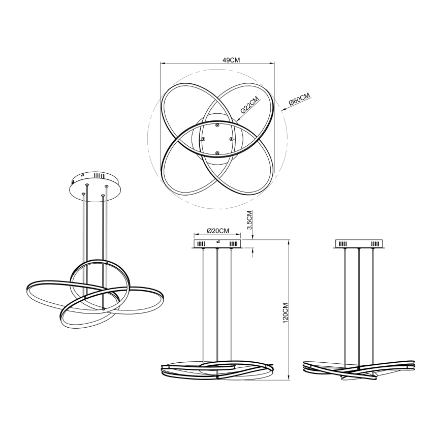 Globo - LED Pakabinamas sietynas LED/30W/230V