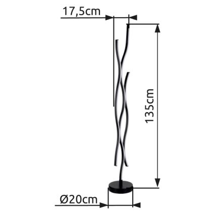 Globo - LED toršeras LED/28W/230V 3000K juoda