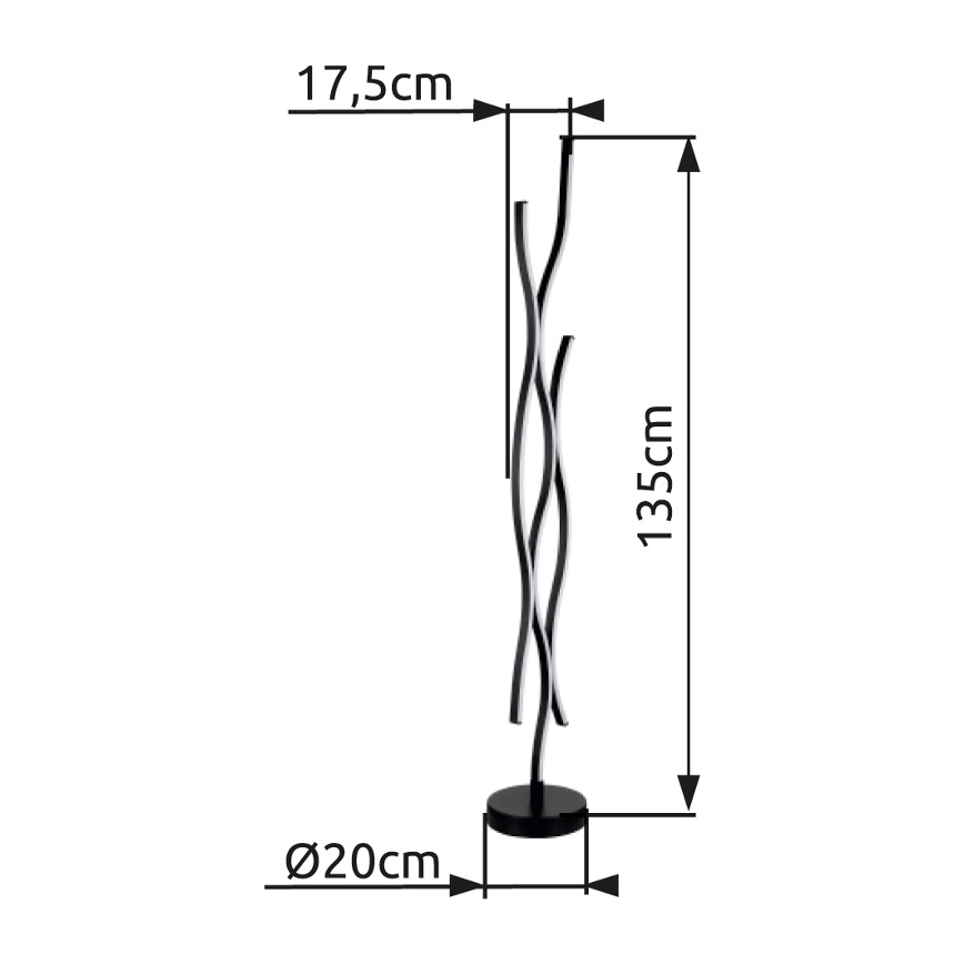 Globo - LED toršeras LED/28W/230V 3000K juoda