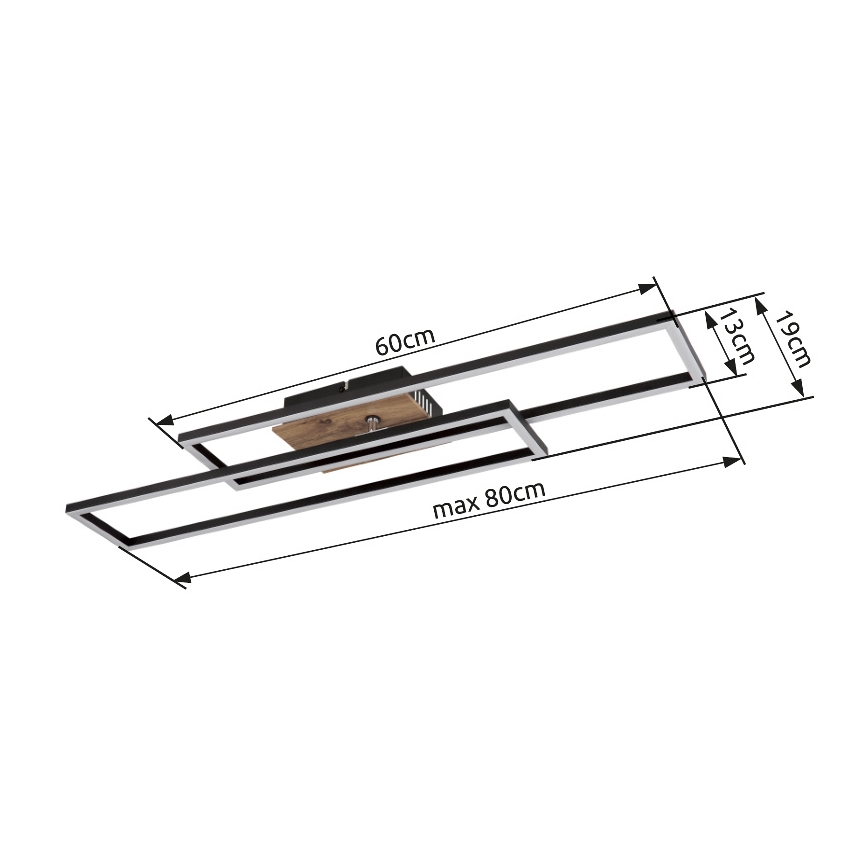 Globo - LED lubinis šviestuvas LED/30W/230V 3000K 60x80 cm juoda