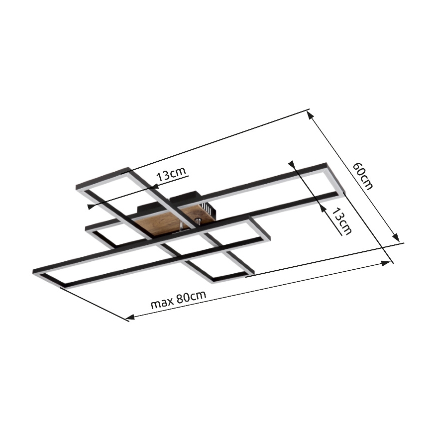 Globo - LED lubinis šviestuvas LED/40W/230V 3000K 60x80 cm juoda
