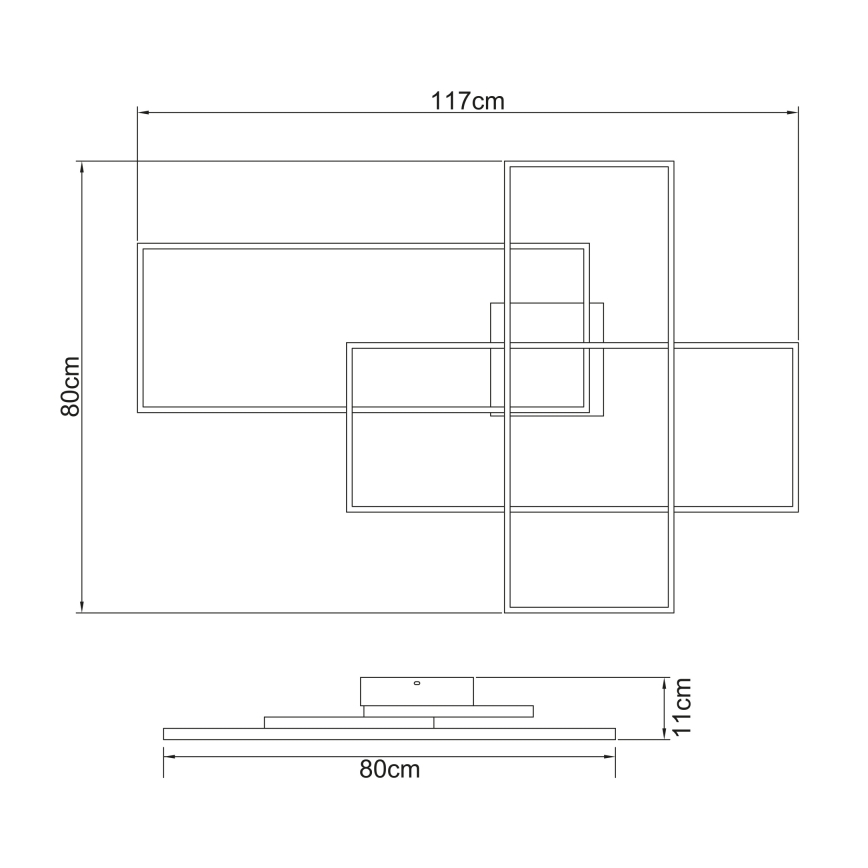 Globo - LED Pritemdomas lubinis šviestuvas LED/100W/230V 3000-6000K + nuotolinio valdymo pultas