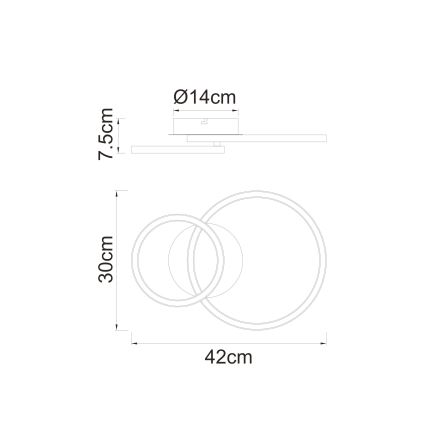 Globo - LED Ant pagrindo montuojamas sietynas LED/18W/230V