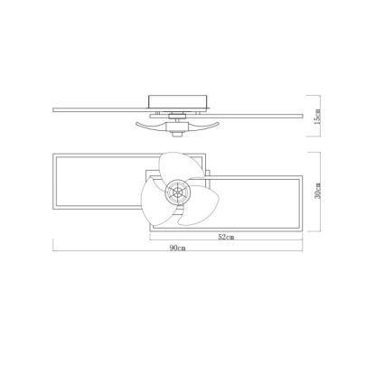 Globo - dimeriuojamas LED lubinis šviestuvas su ventiliatoriumi LED/38W/230V 3000-6500K + nuotolinis valdymas