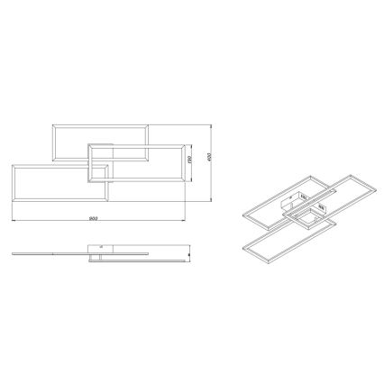 Globo - LED Pritemdomas tvirtinamas sietynas LED/58W/230V 3000-6000K + nuotolinio valdymo pultas