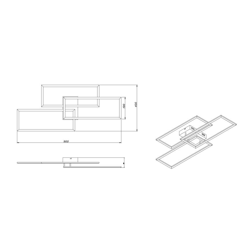 Globo - LED reguliuojamas paviršinis šviestuvas LED/58W/230V 3000-6000K + nuotolinio valdymo pultas
