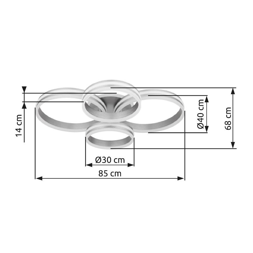 Globo - LED reguliuojamas lubų šviestuvas LED/90W/230V 2700-6000K 68x85 cm + nuotolinio valdymo pultas