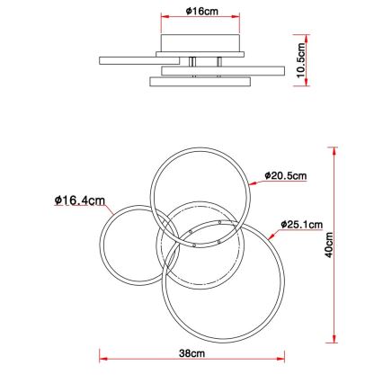 Globo - LED Ant pagrindo montuojamas sietynas LED/30W/230V