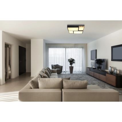 Globo 67286-50 - LED lubinis šviestuvas GUNDI LED/50W/230V 60x60 cm ruda/juoda