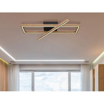 Globo 67287D1 - LED lubų šviestuvas MANDERA LED/36W/230V 20x80 cm rudas