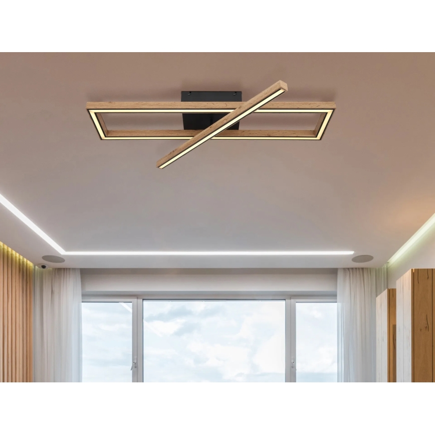 Globo 67287D1 - LED lubų šviestuvas MANDERA LED/36W/230V 20x80 cm rudas