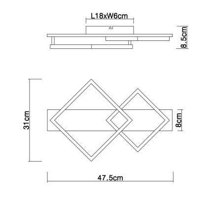 Globo - LED lubinis šviestuvas LED/18W/230V