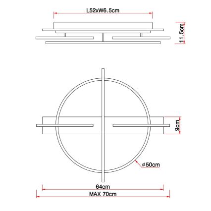 Globo - LED lubinis šviestuvas LED/44W/230V