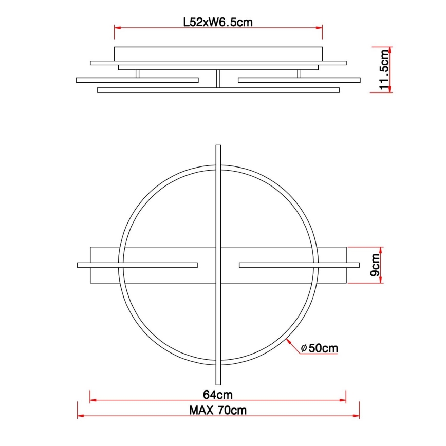 Globo - LED lubinis šviestuvas LED/44W/230V