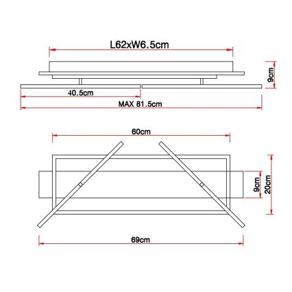Globo - LED lubinis šviestuvas LED/32W/230V