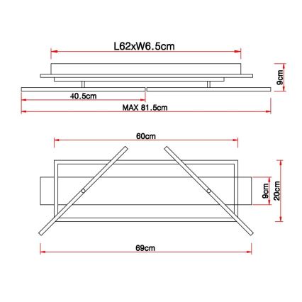 Globo - LED lubinis šviestuvas LED/32W/230V