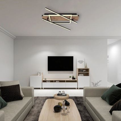 Globo 67299D3 - LED lubinis šviestuvas COLLI LED/40W/230V 88x120 cm smėlinė/juoda