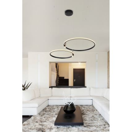 Globo - LED Reguliuojamas pakabinamas sietynas LED/55W/230V 2700-6000K juoda + nuotolinio valdymo pultas