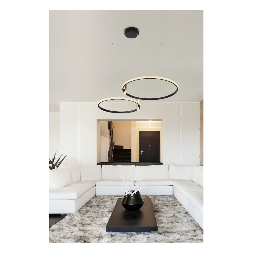 Globo - LED Reguliuojamas pakabinamas sietynas LED/55W/230V 2700-6000K juoda + nuotolinio valdymo pultas