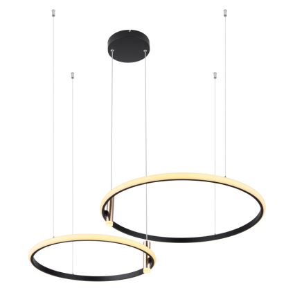 Globo - LED Reguliuojamas pakabinamas sietynas LED/55W/230V 2700-6000K juoda + nuotolinio valdymo pultas
