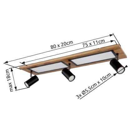 Globo - LED akcentinis šviestuvas LED/24W/230V + 3xGU10/5W