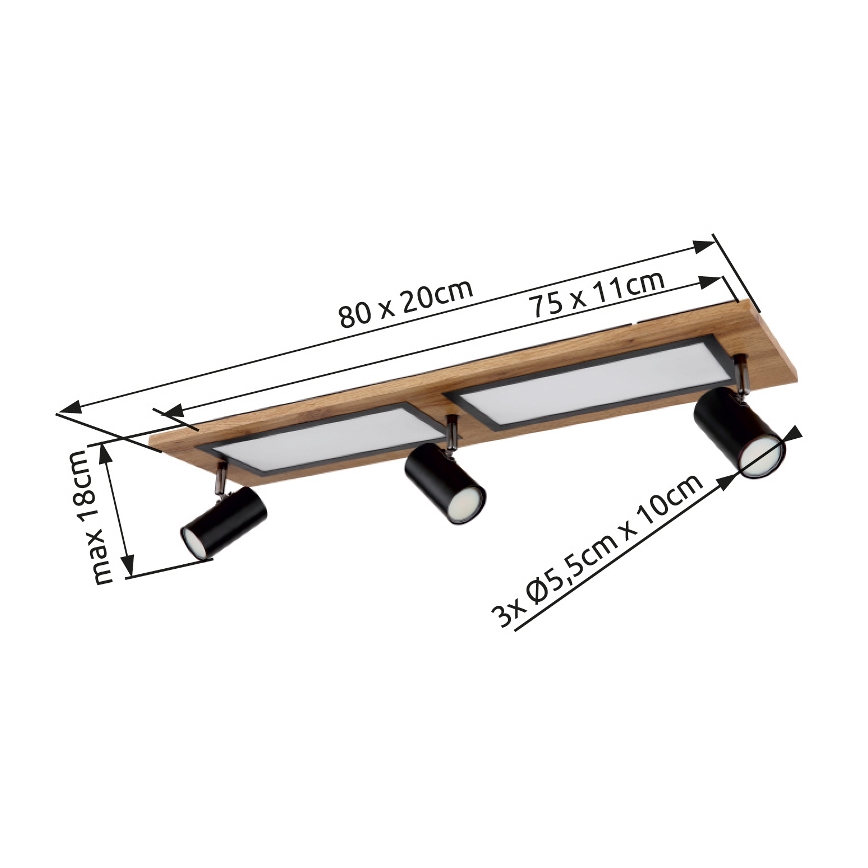 Globo - LED akcentinis šviestuvas LED/24W/230V + 3xGU10/5W