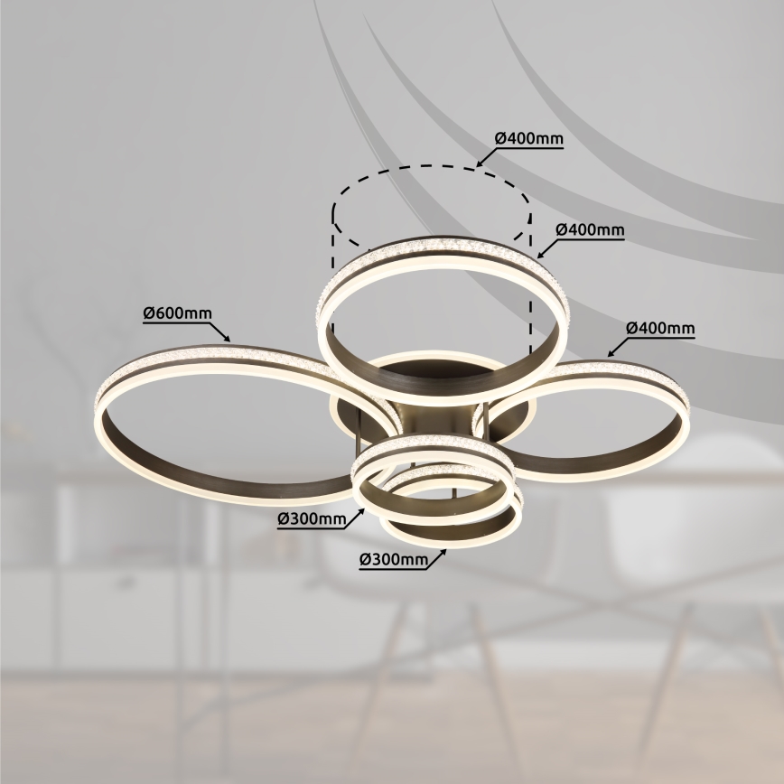Globo - LED Pritemdomas lubinis šviestuvas LED/120W/230V 2700K-6000K + nuotolinio valdymo pultas