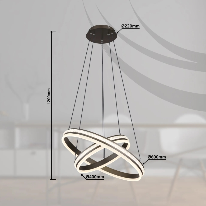 Globo - LED Reguliuojamas pakabinamas sietynas LED/60W/230V 2700K-6000K + nuotolinio valdymo pultas