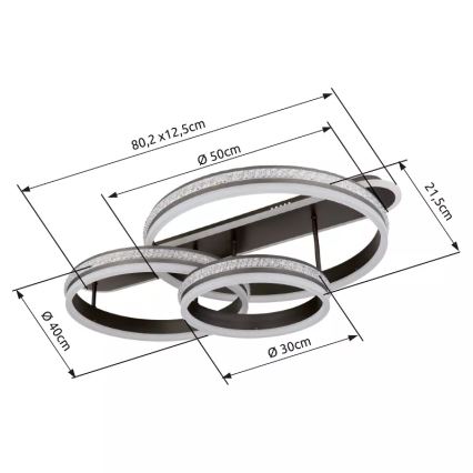 Globo - LED Pritemdomas lubinis šviestuvas LED/75W/230V 2700K-6000K + nuotolinio valdymo pultas