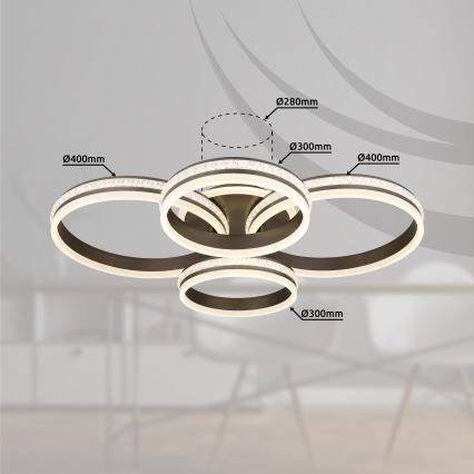 Globo - LED Pritemdomas lubinis šviestuvas LED/90W/230V 2700K-6000K + nuotolinio valdymo pultas
