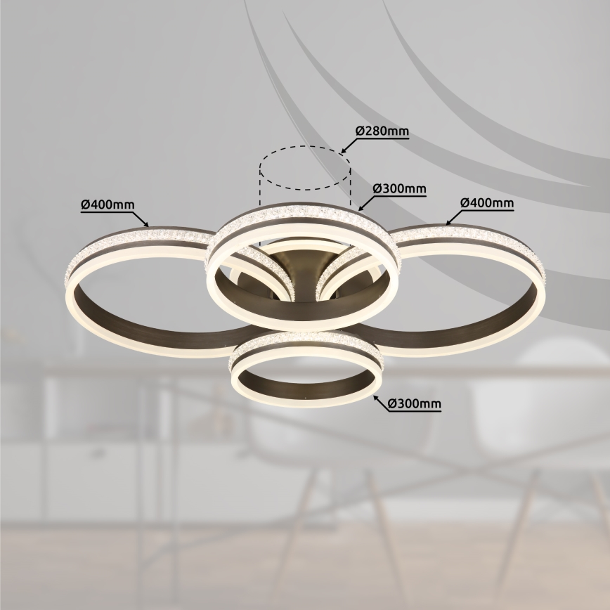 Globo - LED Pritemdomas lubinis šviestuvas LED/90W/230V 2700K-6000K + nuotolinio valdymo pultas