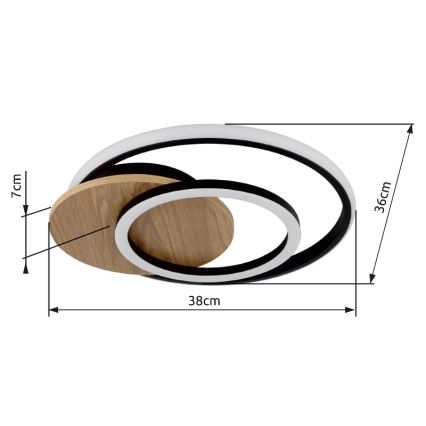Globo - LED lubinis šviestuvas LED/24W/230V juoda